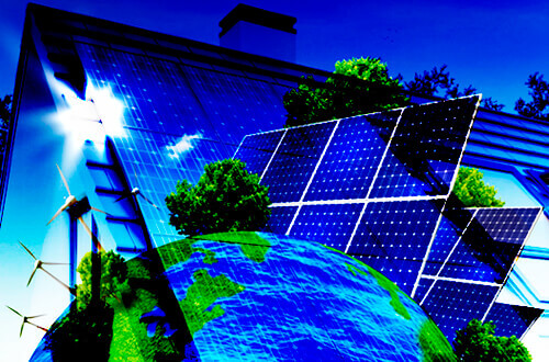 Ilustración de la energía solar fotovoltaica